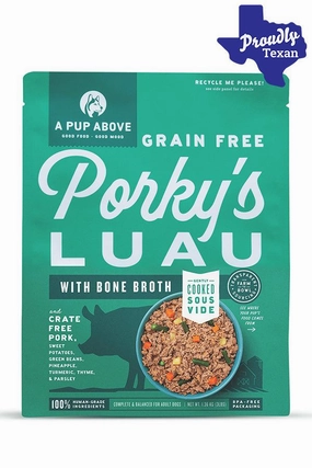 A Pup Above Porky's Luau Fresh Dog Food