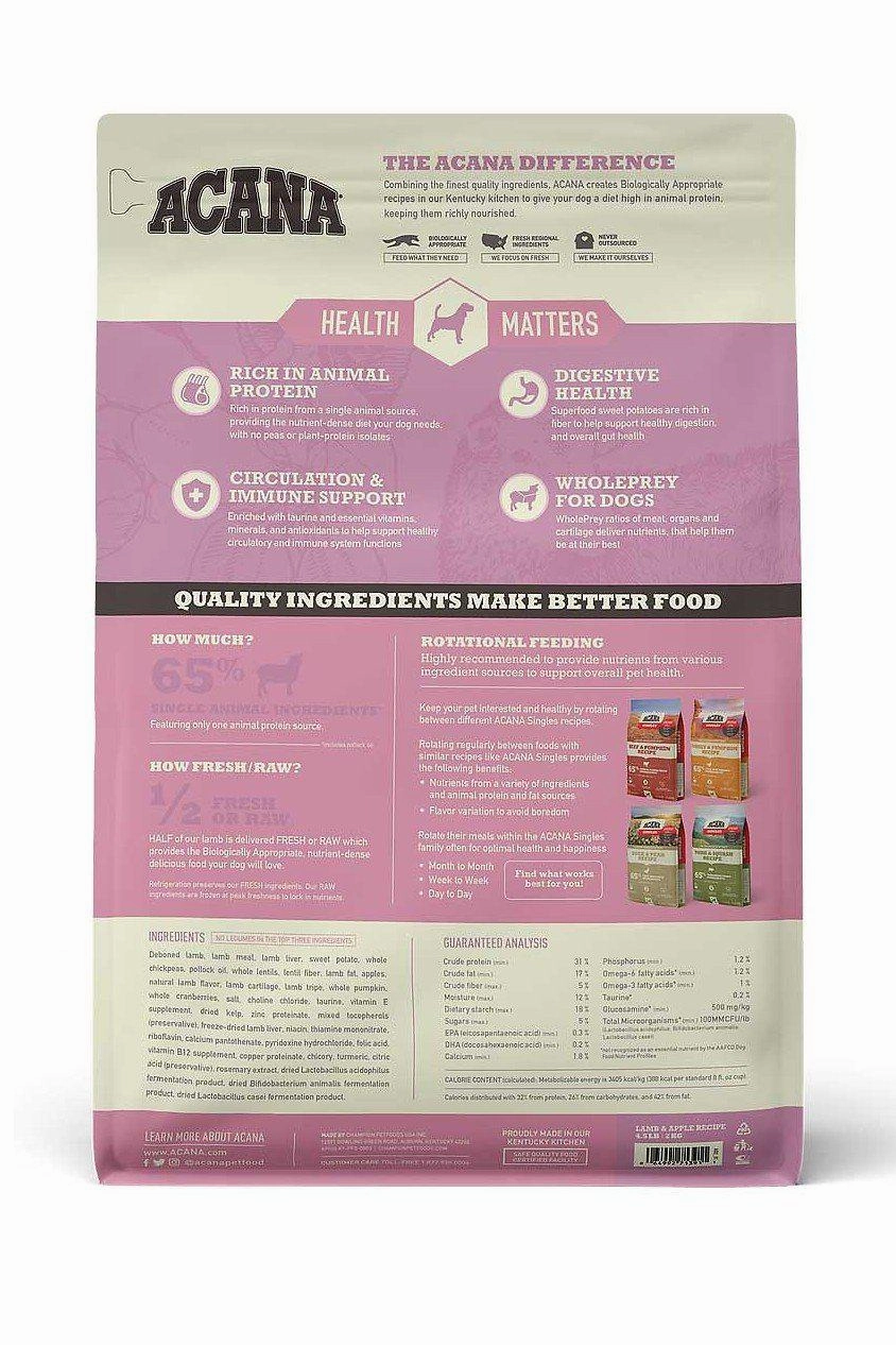 Acana Singles Lamb and Apple Dry Dog Food