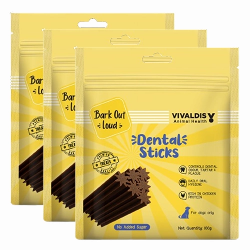 Bark Out Loud by Vivaldis Dental Sticks Dog Treats