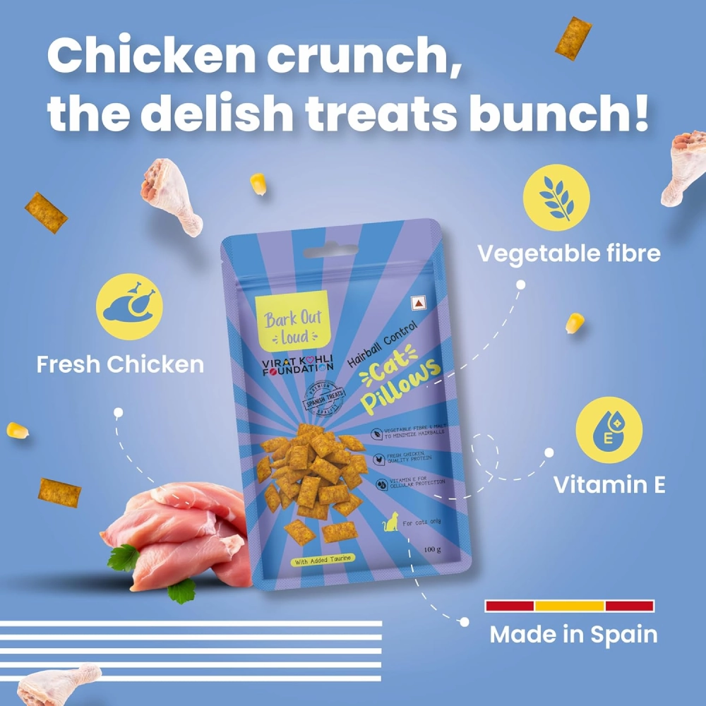 Bark Out Loud by Vivaldis Pillows for Sensitive Gut & Hairball Control Cat Treats Combo