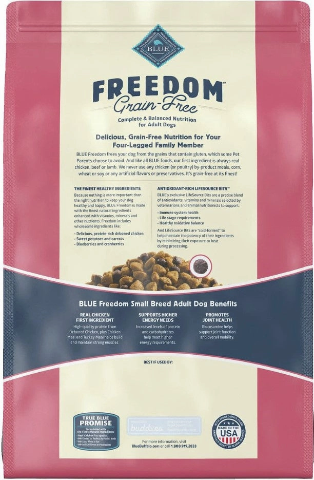 Blue Buffalo Freedom Grain Free Chicken Recipe Small Breed Adult Dry Dog Food 4lb