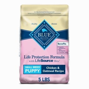 Blue Buffalo Life Protection Formula Natural Puppy Small Breed Dry Dog Food, Chicken and Oatmeal 5 lb. Trial Size Bag