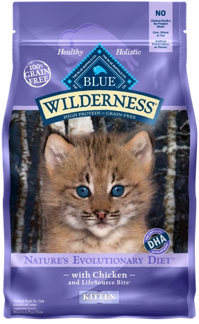 Blue Buffalo Wilderness Grain Free Chicken High Protein Recipe Dry Kitten Food
