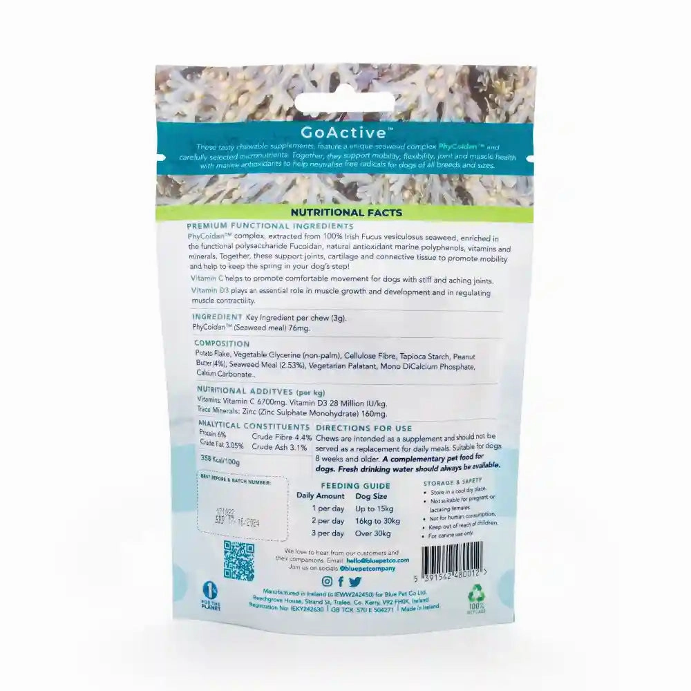 Blue Pet Co Go Active Peanut Butter Flavor Joint & Muscle Chews for Dogs