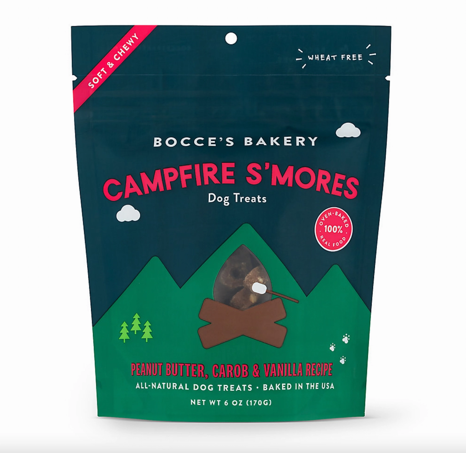 Bocce's Campfire Peanut Butter Carob & Vanilla 6 oz.
