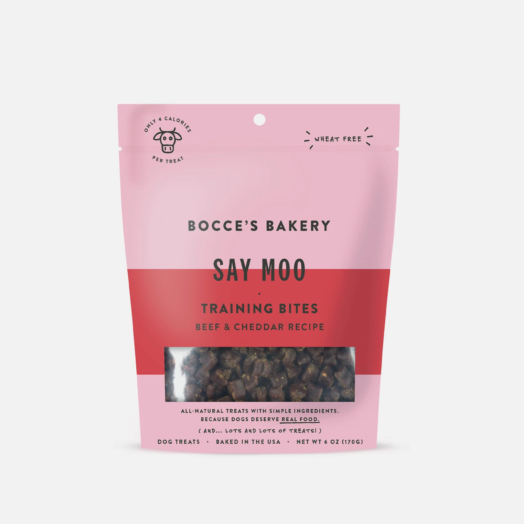 Bocce's Training Bites Say Moo Beef & Cheddar 6 oz.