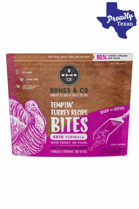 Bones and Co. Temptin' Turkey Bites Frozen Raw Dog Food