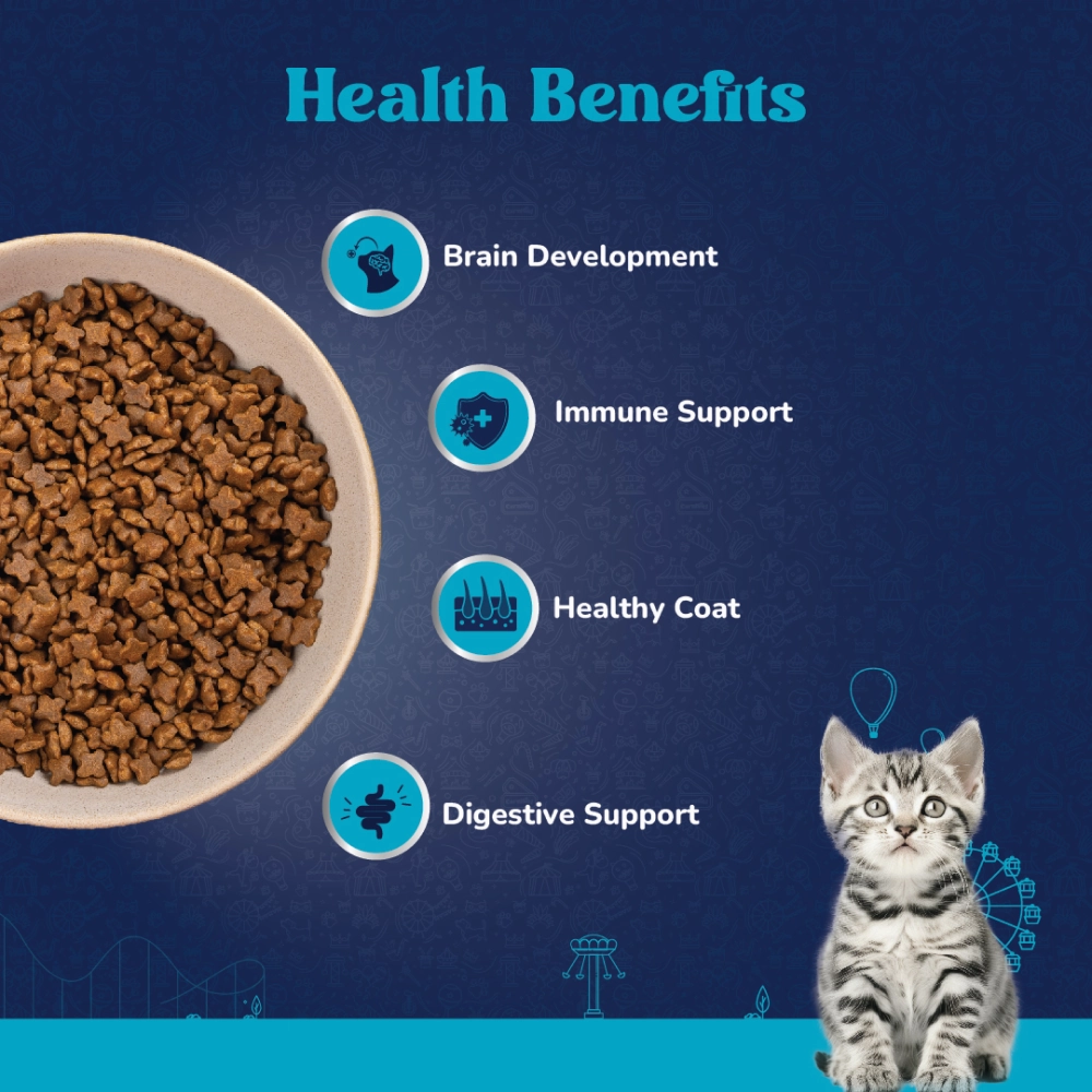 Carniwel Ocean Fish and Krill Dry Food and Sheba Chicken Loaf Rich Premium Kitten (2 to 12 Months) Fine Cat Wet Food Combo