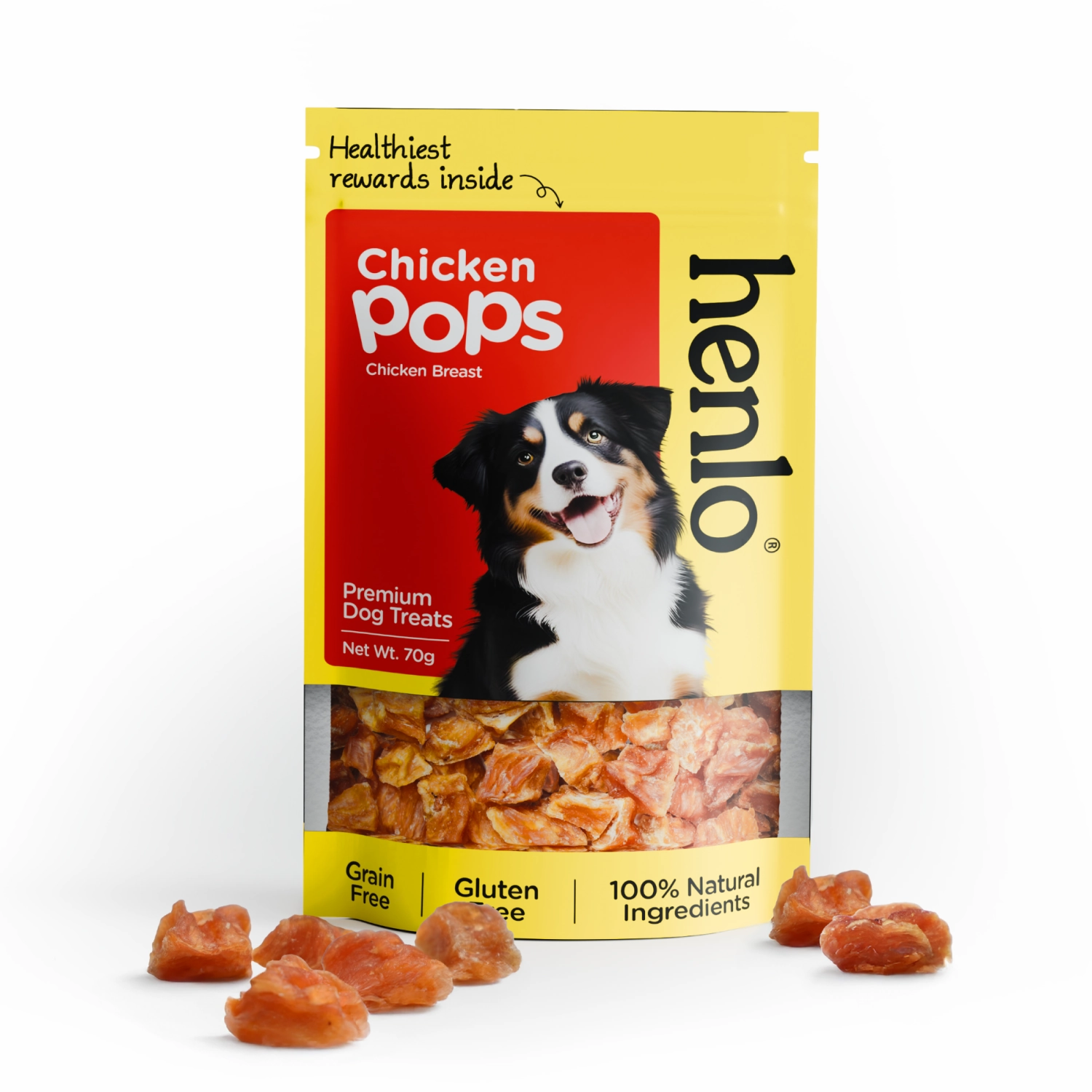 Chip Chops Lamb Cubes, Chip Chops Sushi Rolls, Henlo Chicken Pops High Protein Treats Dogs Combo