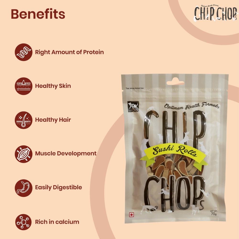 Chip Chops Lamb Cubes, Chip Chops Sushi Rolls, Henlo Chicken Pops High Protein Treats Dogs Combo