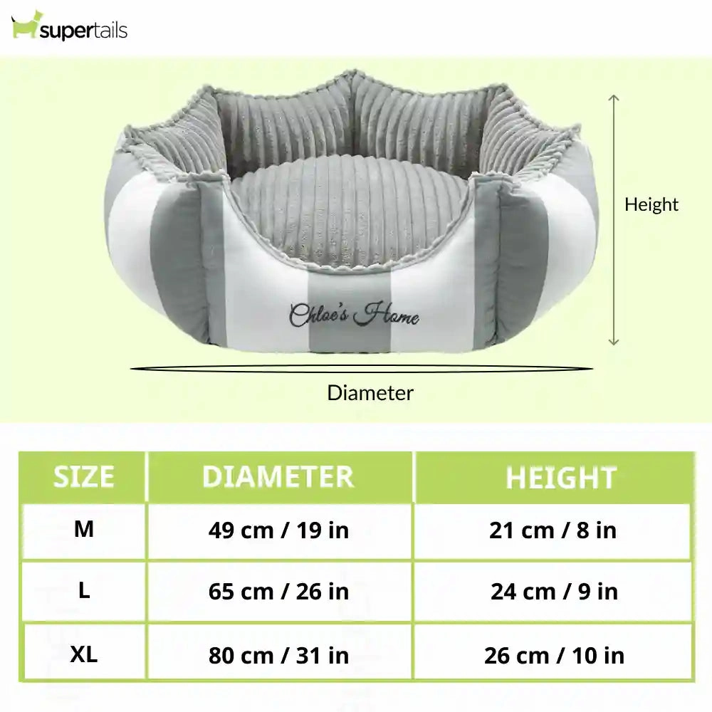 Chloe's Home Monte Carlo Bed for Dogs and Cats (Grey)