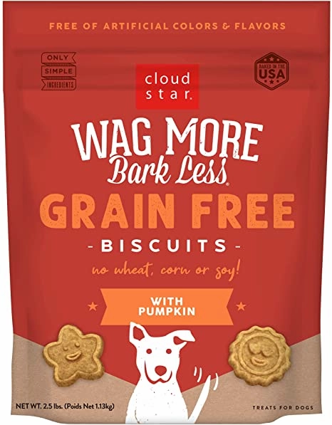 Cloud Star Wag More Bark Less Grain Free Oven Baked Biscuits with Pumpkin