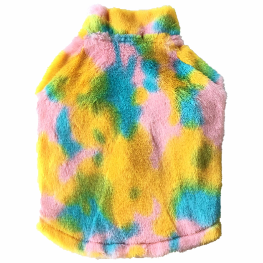 Dogobow Fur Jacket for Dogs and Cats (Rainbow) (Get a Bow Free)