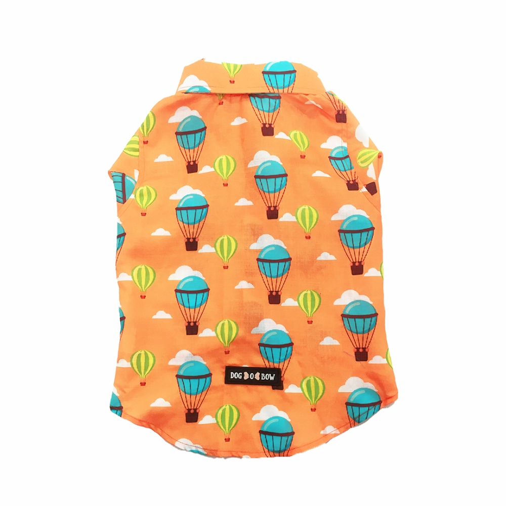 Dogobow Hot air Ballon Print Shirt for Dogs (Orange/Blue)