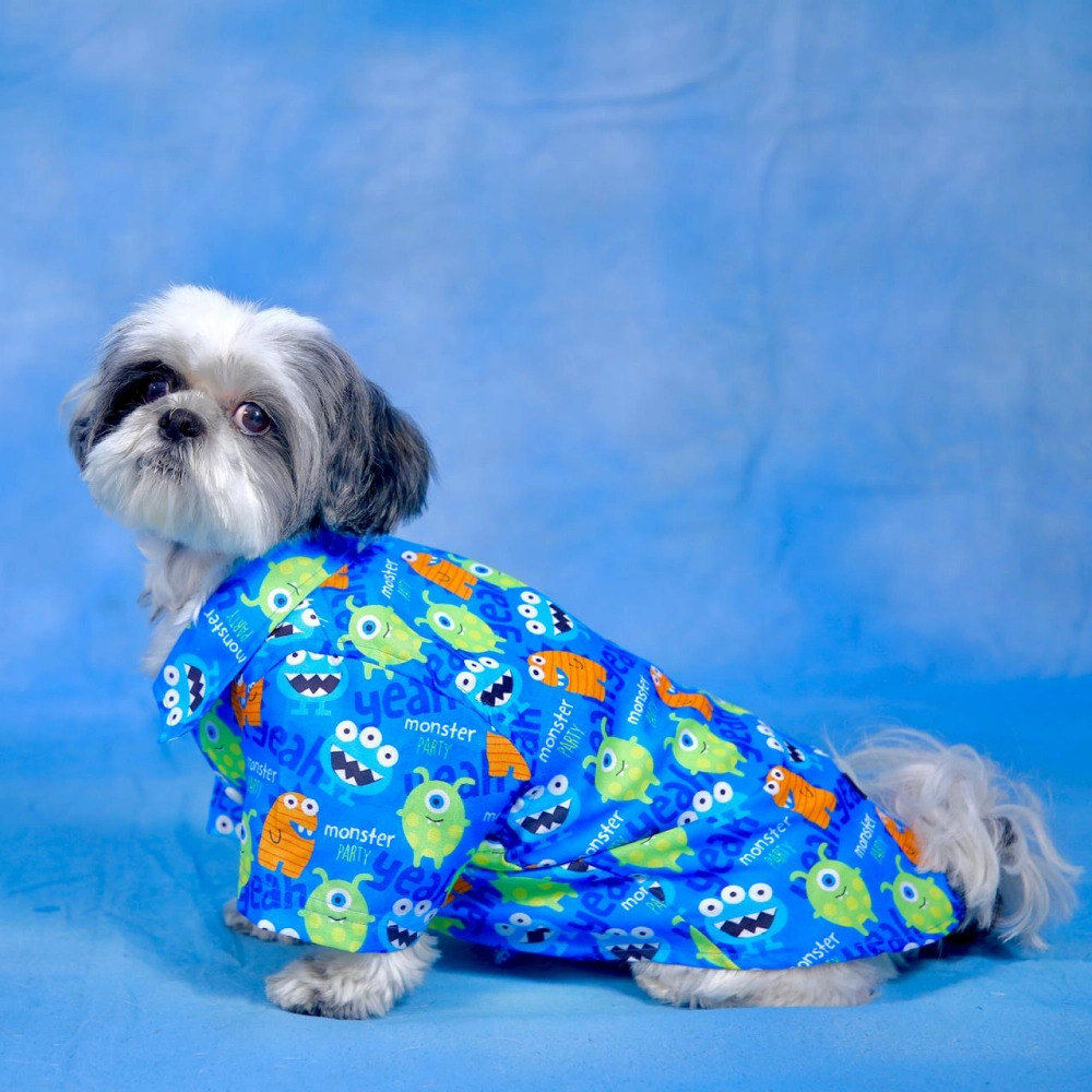 Dogobow Monster Print Shirt for Dogs (Blue)