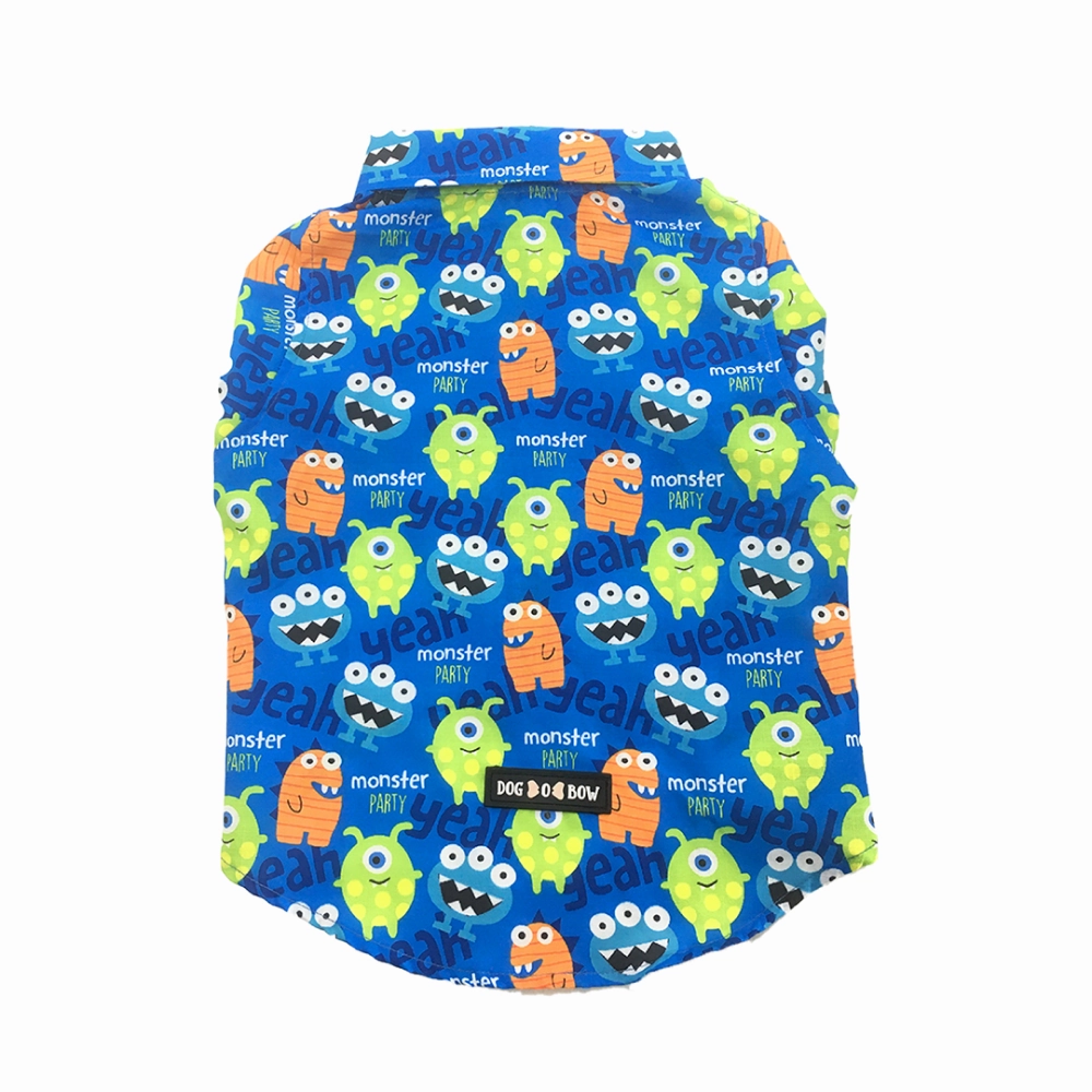 Dogobow Monster Print Shirt for Dogs (Blue)