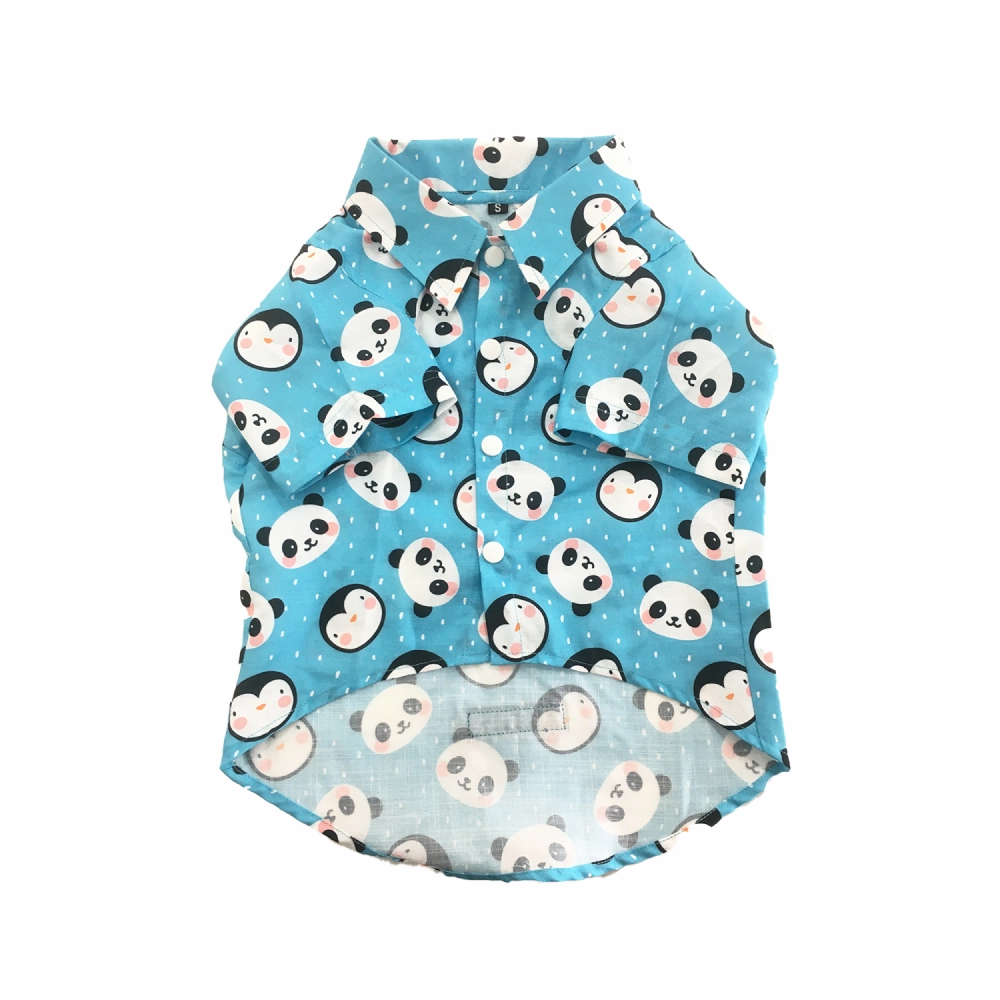Dogobow Panda Print Shirt for Dogs (Blue/White)