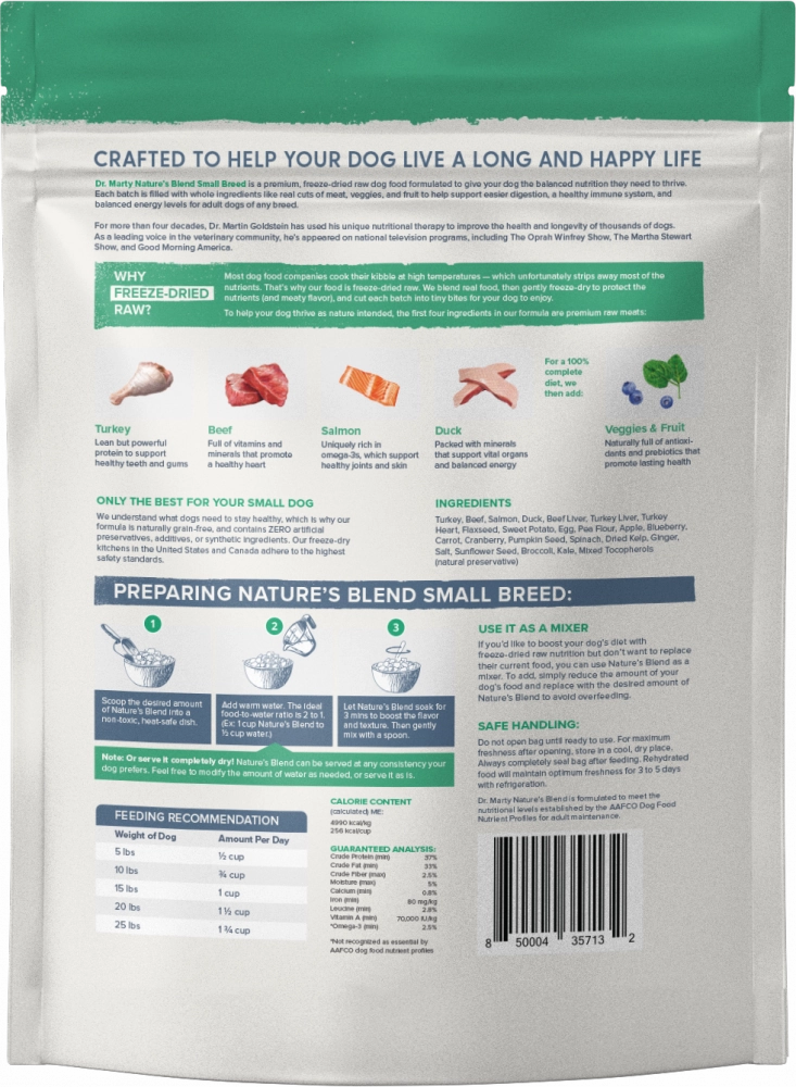 Dr. Marty Nature's Blend Small Breed Freeze Dried Raw Dog Food