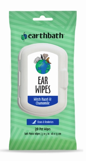Earthbath Ear Wipes with Witch Hazel & Chamomile  30 ct