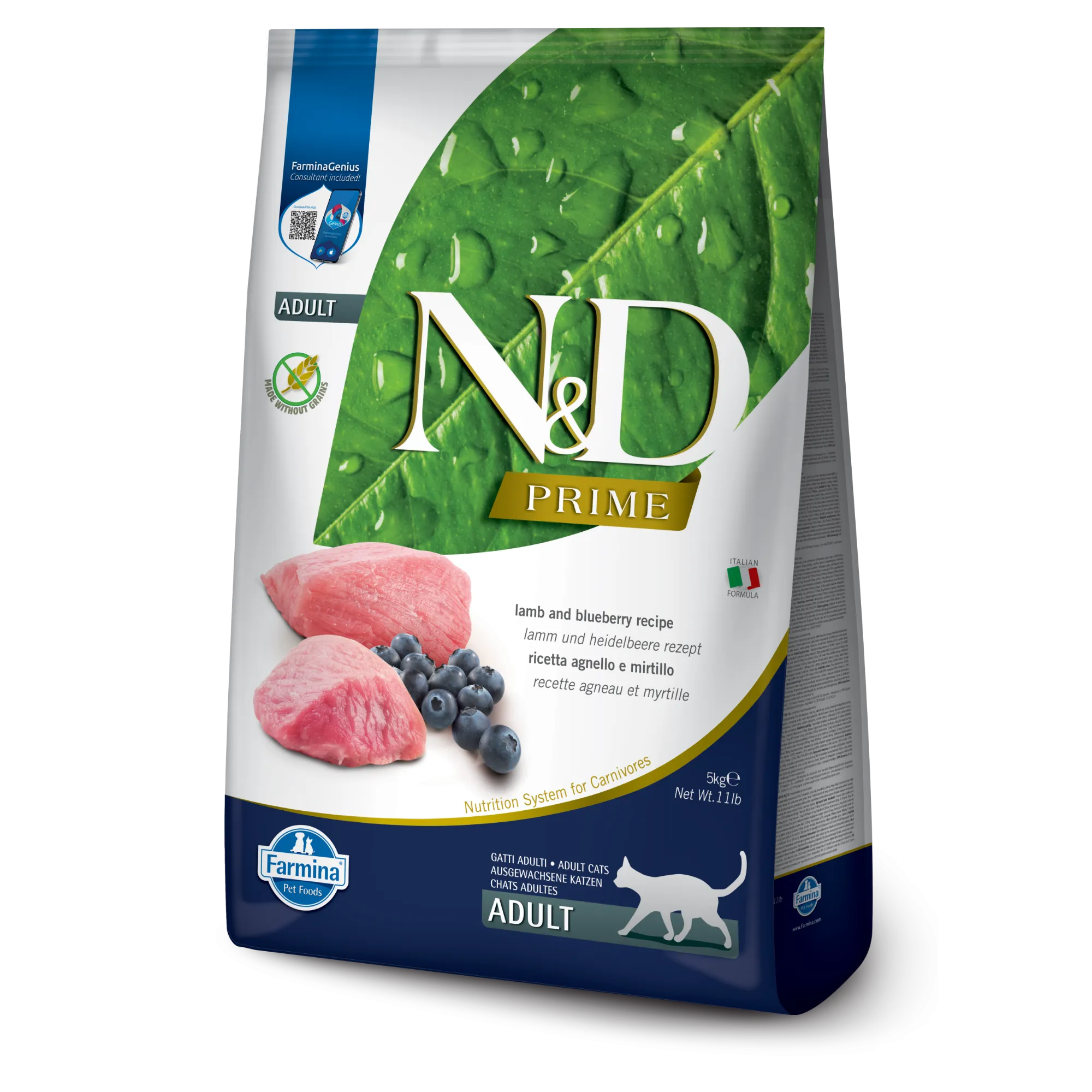 Farmina Cat N&D Prime Lamb & Blueberry 11 Lb.