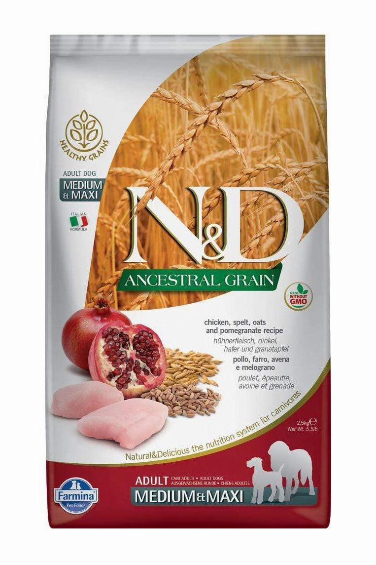 Farmina N&D Ancestral Grain Chicken and Pomegranate Med/Maxi Dry Dog Food