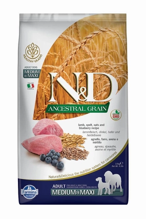 Farmina N&D Ancestral Grain Lamb and Blueberry Med/Maxi Dry Dog Food