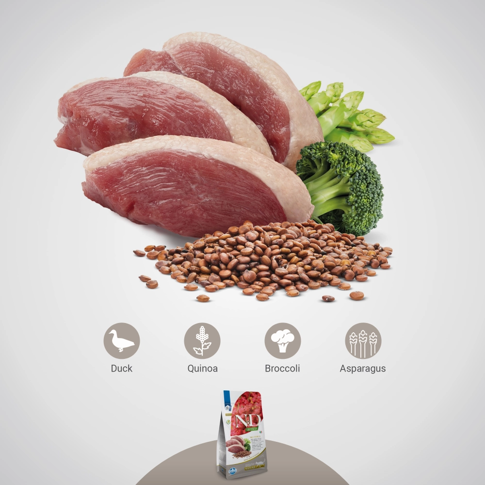 Farmina N&D Neutered Quinoa Duck, Broccoli & Asparagus Adult Cat Dry Food