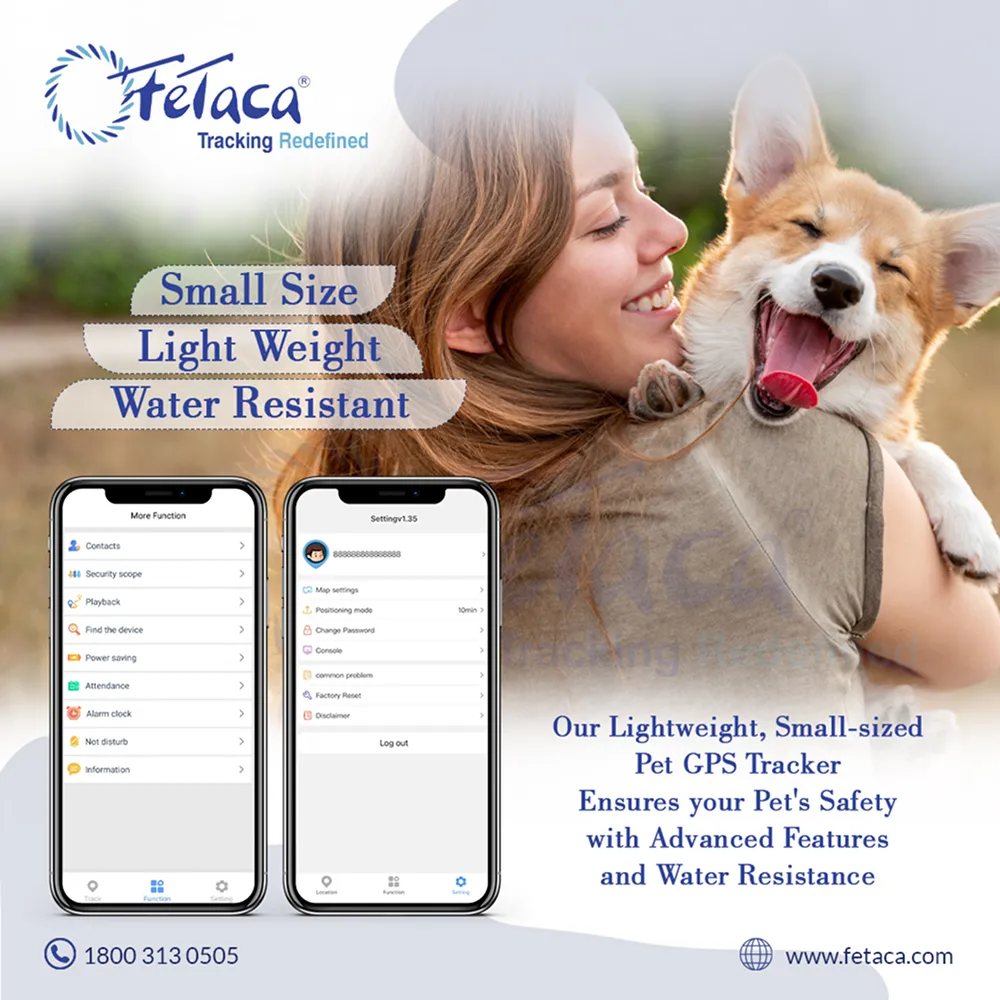FeTaca Smart Silver Bell Shaped 2G Pet GPS Tracker with 1Year Advanced Tracking & SIM Data Subscription for Dogs and Cats (Silver)