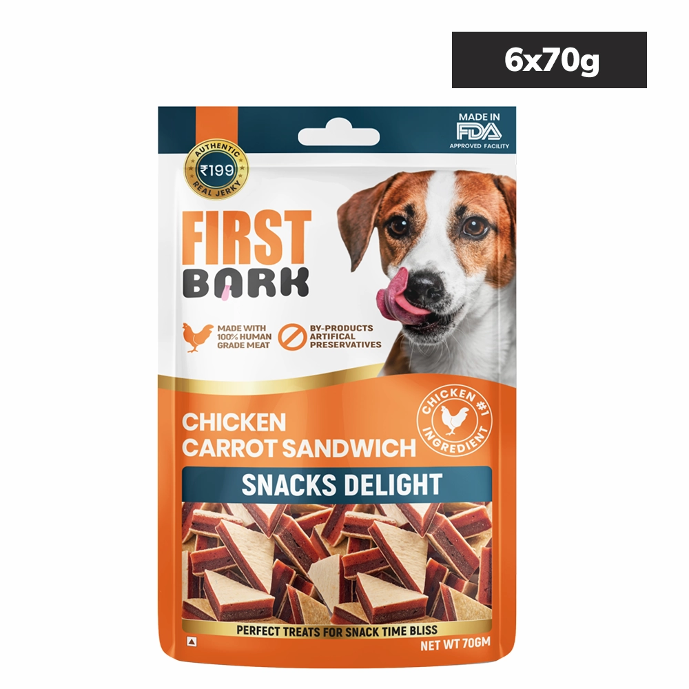 First Bark Chicken and Carrot Sandwich Jerky Dog Treat