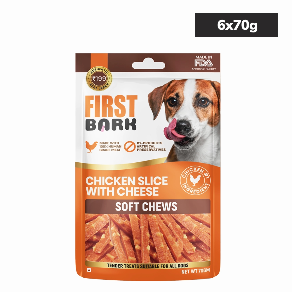 First Bark Chicken Slice with Cheese Jerky Dog Treat