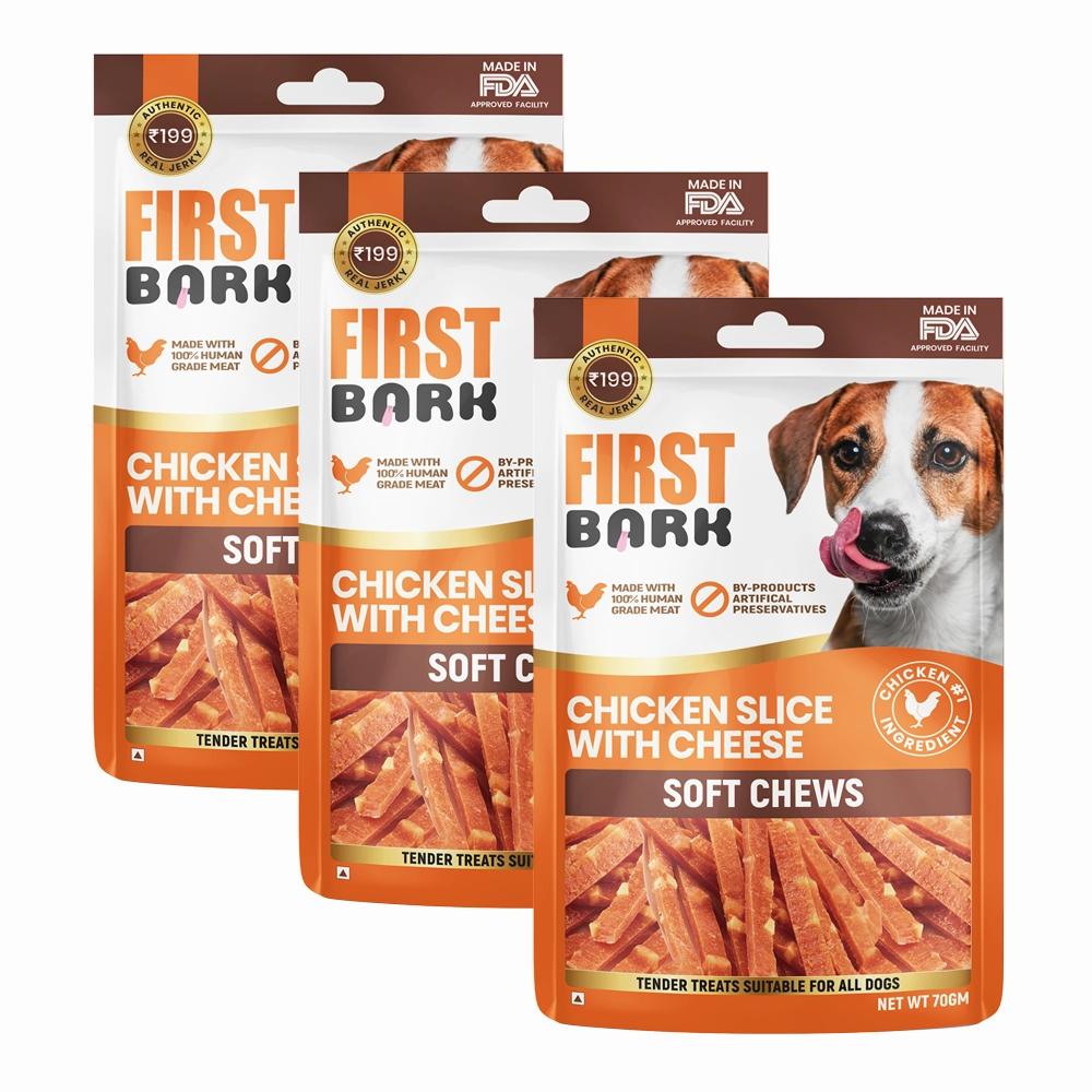 First Bark Chicken Slice with Cheese Jerky Dog Treat