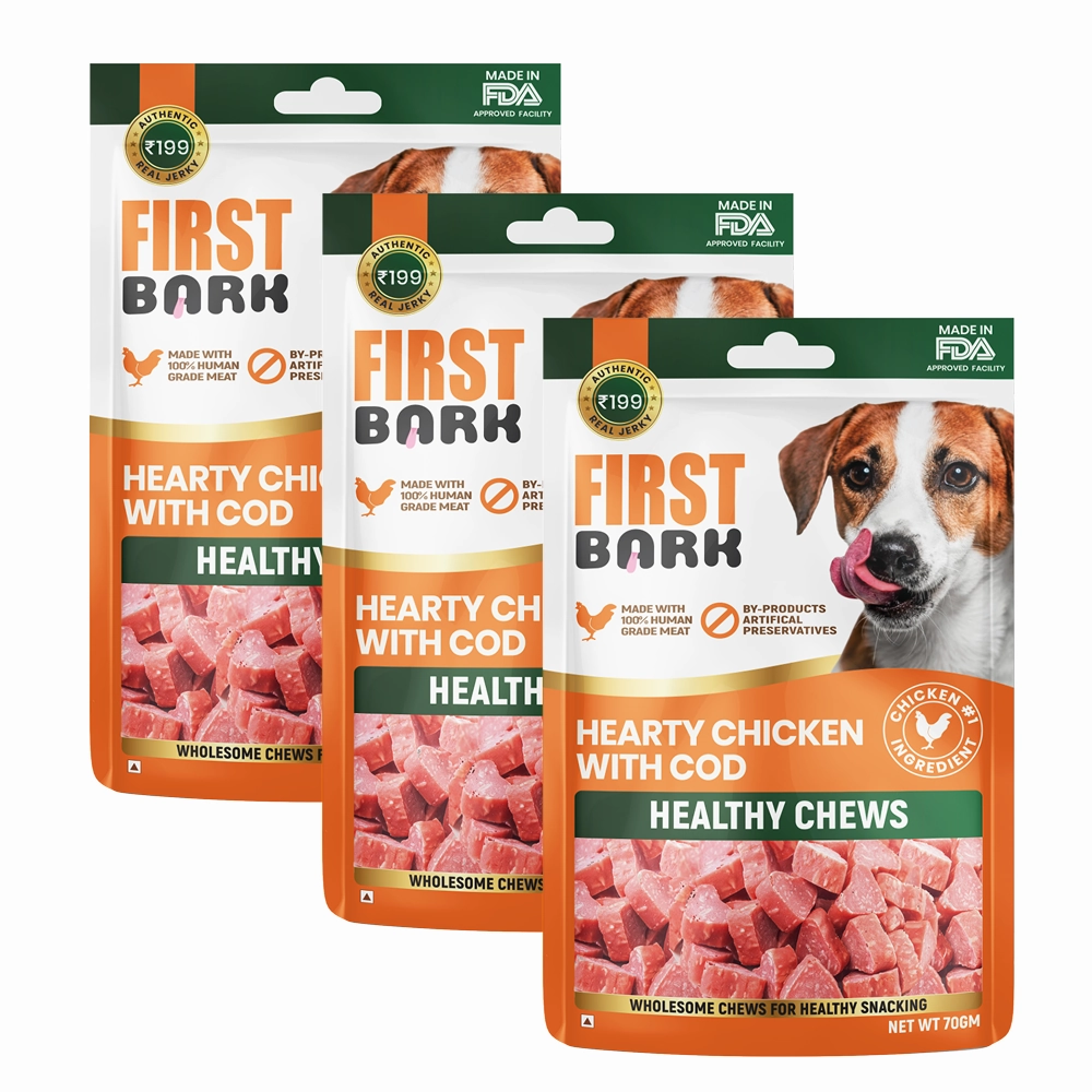 First Bark Hearty Chicken with Cod Jerky Dog Treat