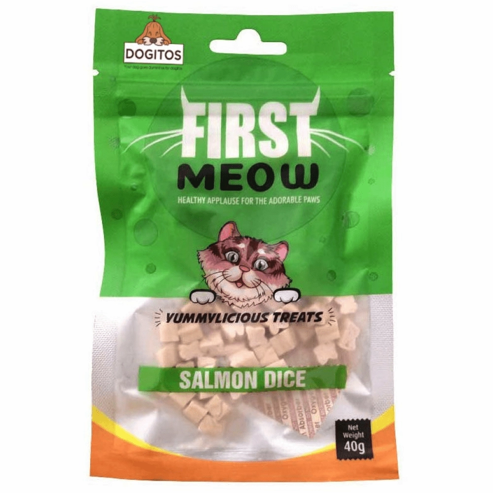 First Meow Salmon Dice Cat Treat