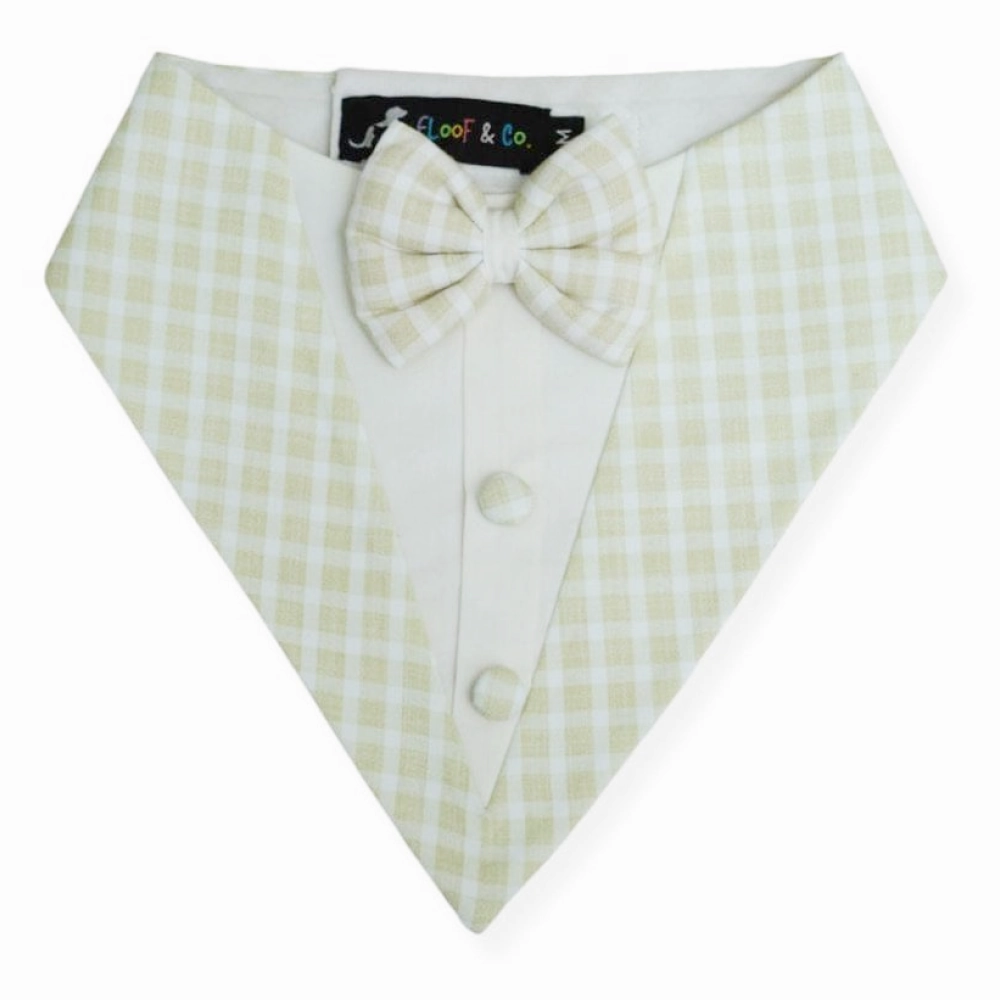 Floof & Co Cotton Tux Bandana for Dogs (Green)