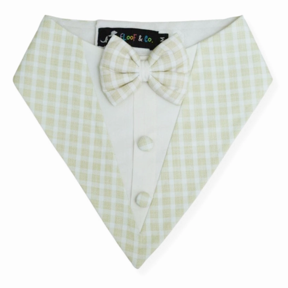 Floof & Co Cotton Tux Bandana for Dogs (Green)