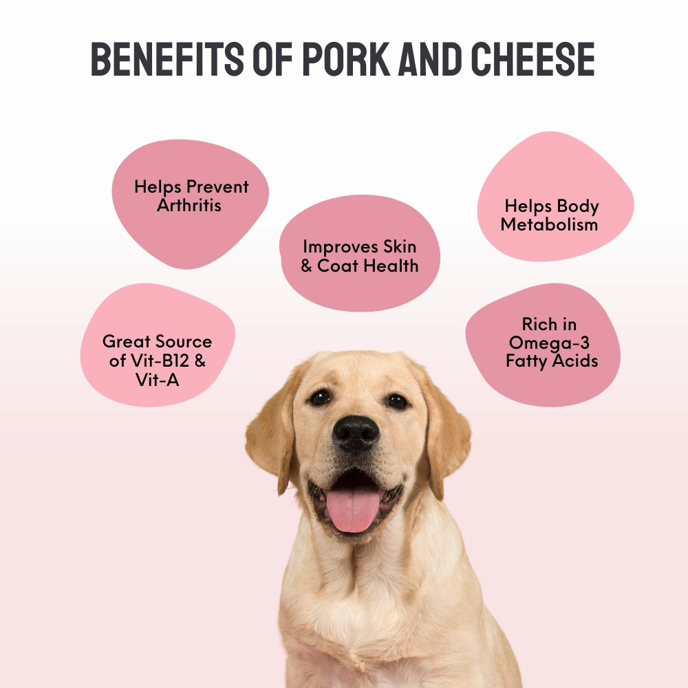 Floof & Co Pork Chew, Bacon Cheese and Chicken Cheese Dog Treats Combo