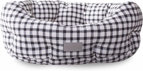 Fringe Painted Gingham Round Cuddler Pet Bed