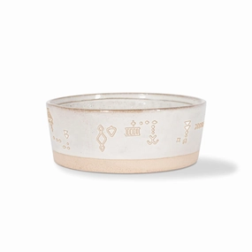 Fringe Tribal Marks White Stoneware Bowl
