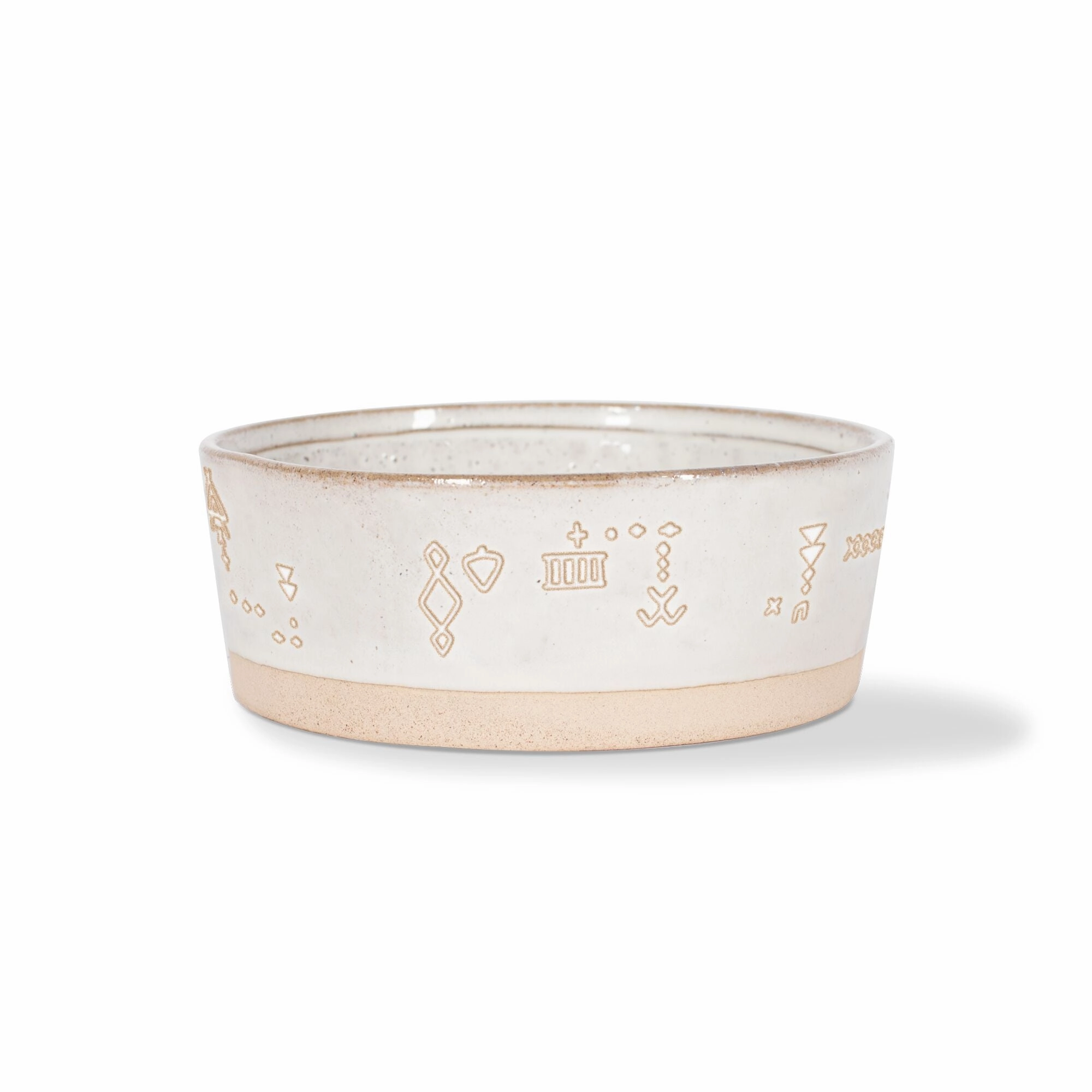 Fringe Tribal Marks White Stoneware Bowl
