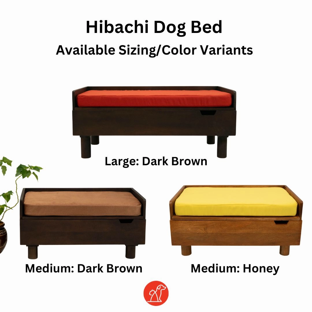 FurryLiving Hibachi Honey Bed with Storage for Dogs (Honey/Brown Cushion)