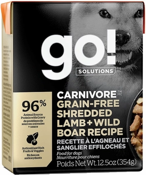 Go! Solutions Carnivore GF Shredded Lamb   Boar
