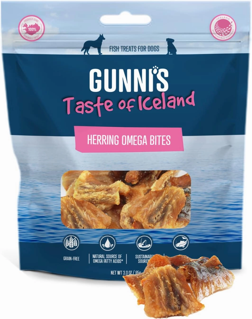 Gunni's Herring  Omega Bites Treat 3 oz.