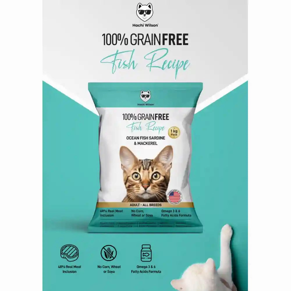 Hachi Wilson Grain Free Ocean Fish Sardine & Mackerel Adult Cat Dry Food