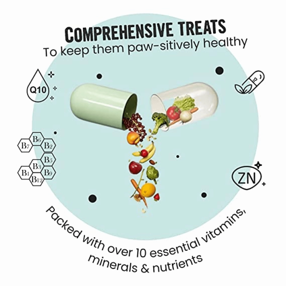 Healing Leaf Hemp Protein Powder and Bark Out Loud Immunity Multi Vitamin Chew Stix for Dogs and Cats Combo