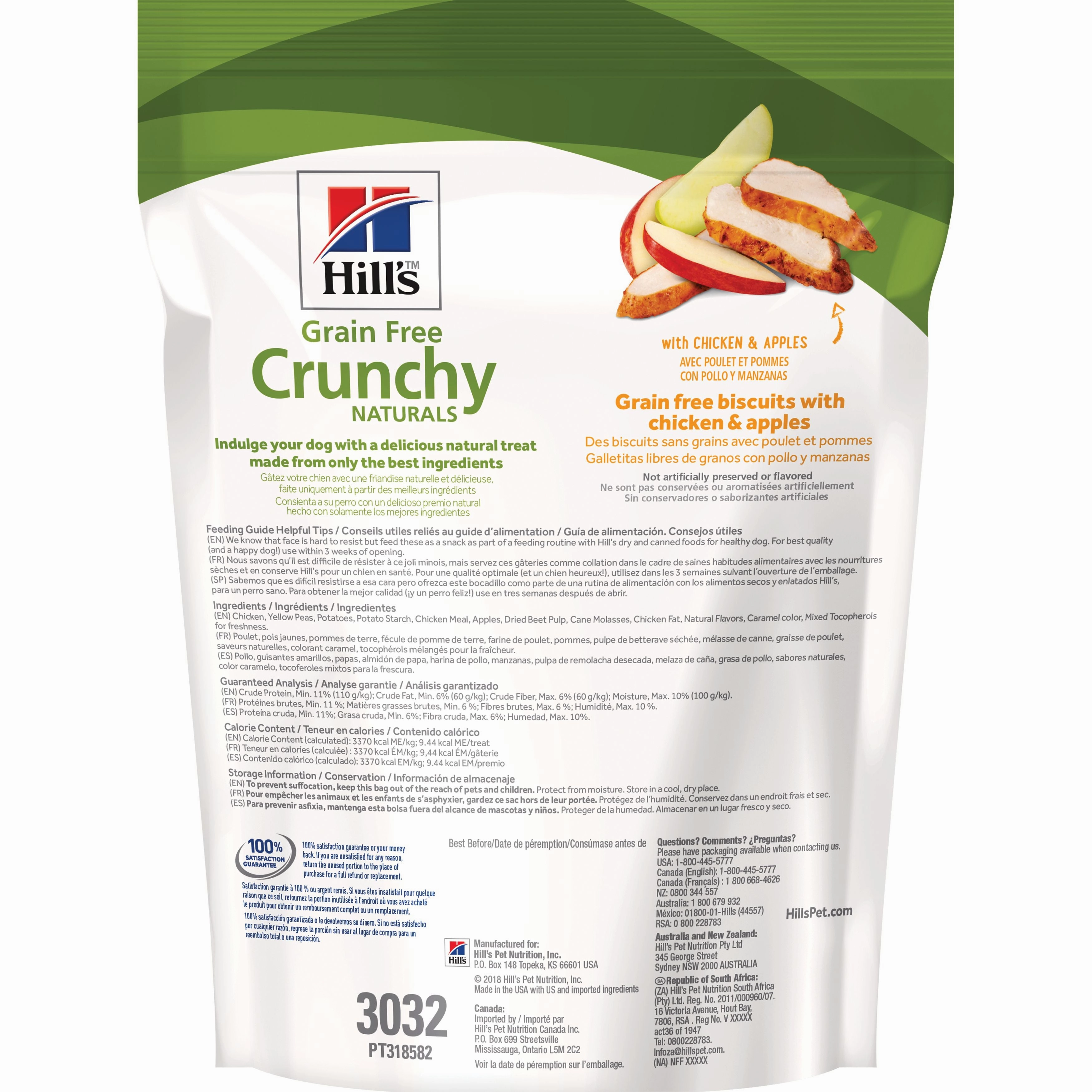 Hill's Natural Grain Free treats for dogs with Chicken & Apples, Crunchy Dog Treats