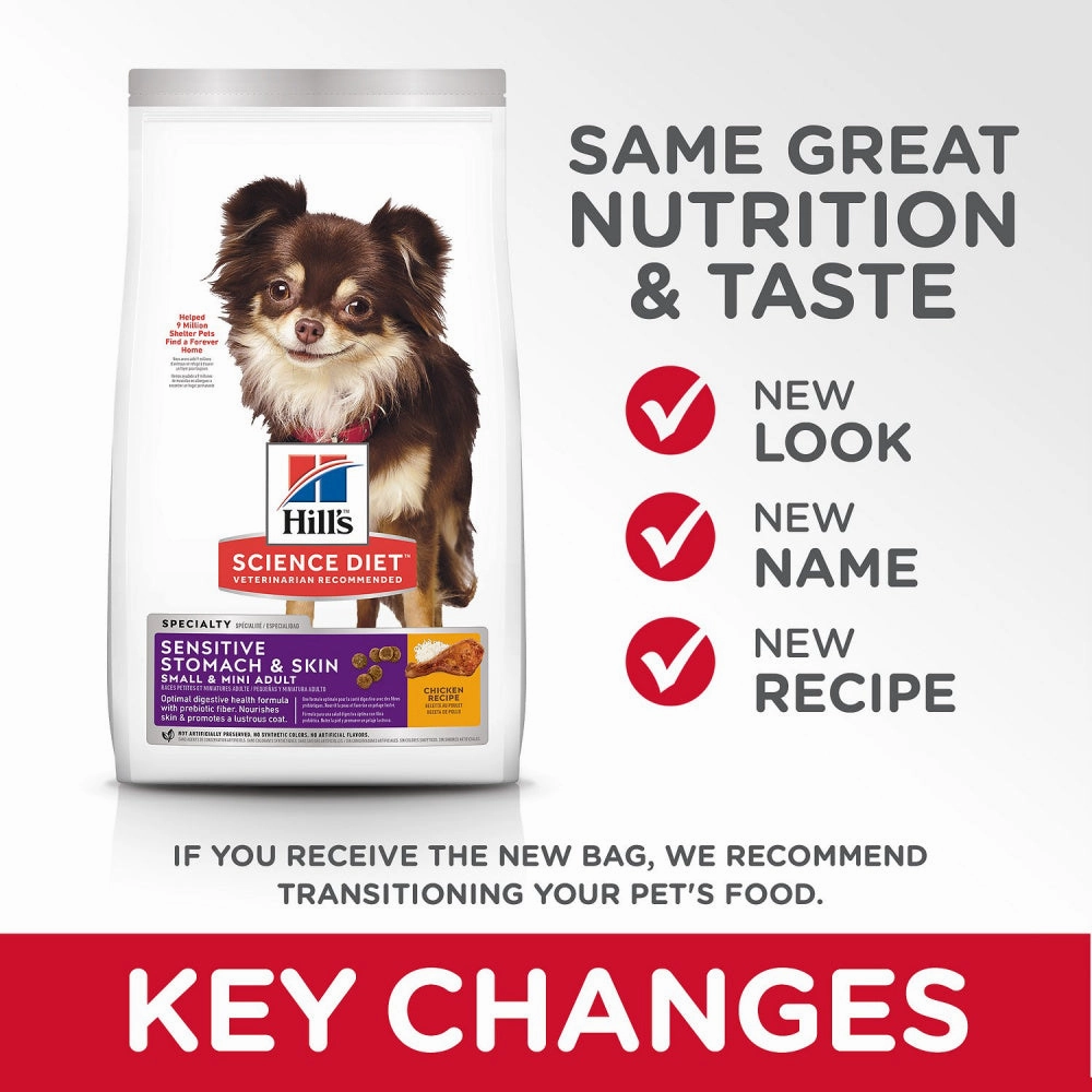 Hill's Science Diet Adult Sensitive Stomach & Skin Small & Mini Breed Chicken Recipe Dry Dry Dog Food