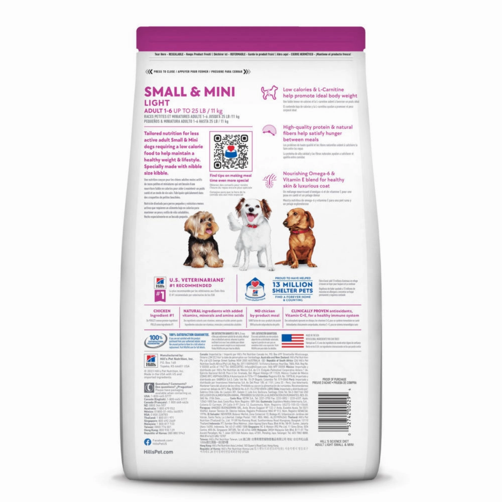 Hill's Science Diet Small Paws Adult Light Chicken Meal & Barley Recipe Dry Dog Food