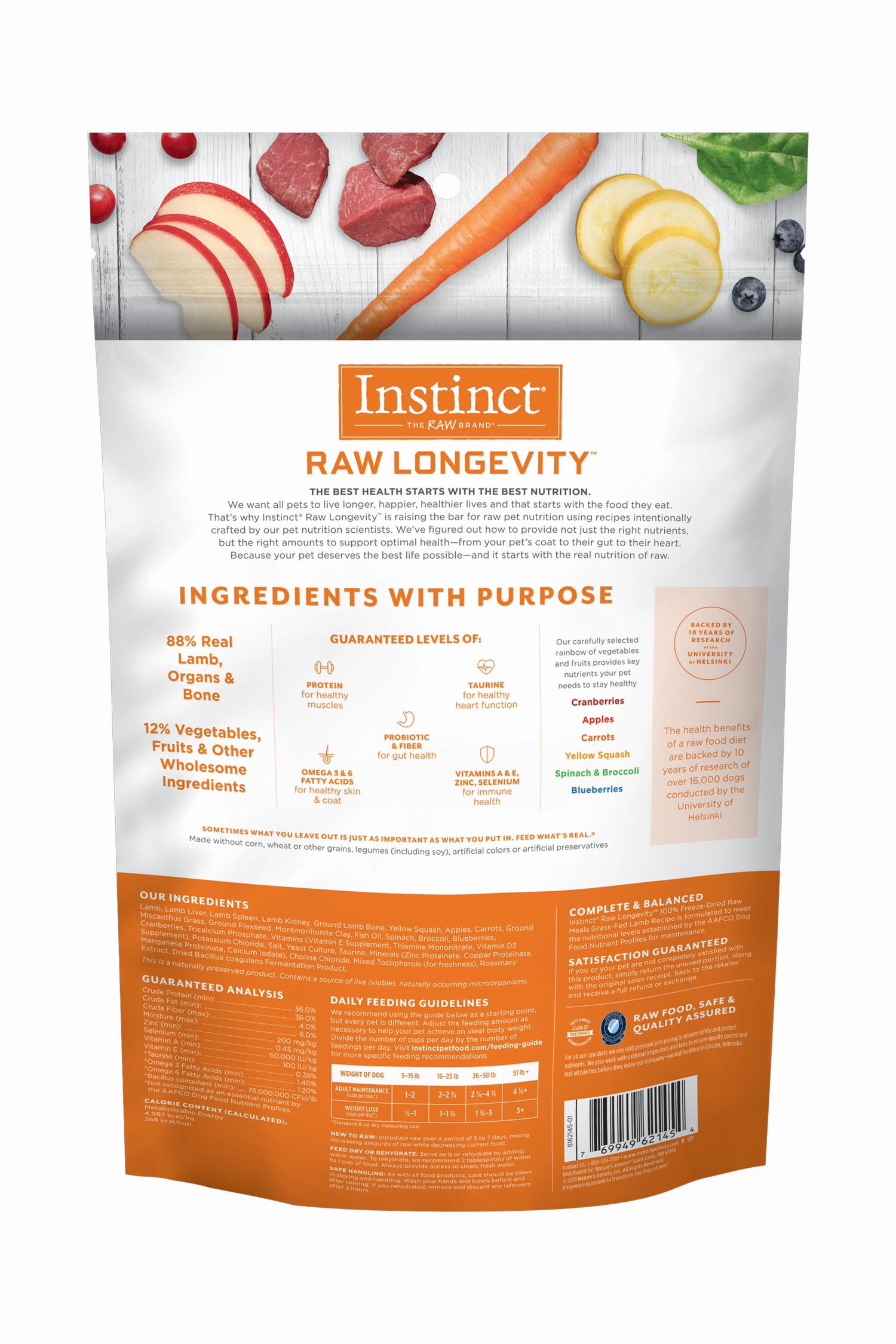 Instinct Longevity Lamb Bites Freeze Dried Dog Food