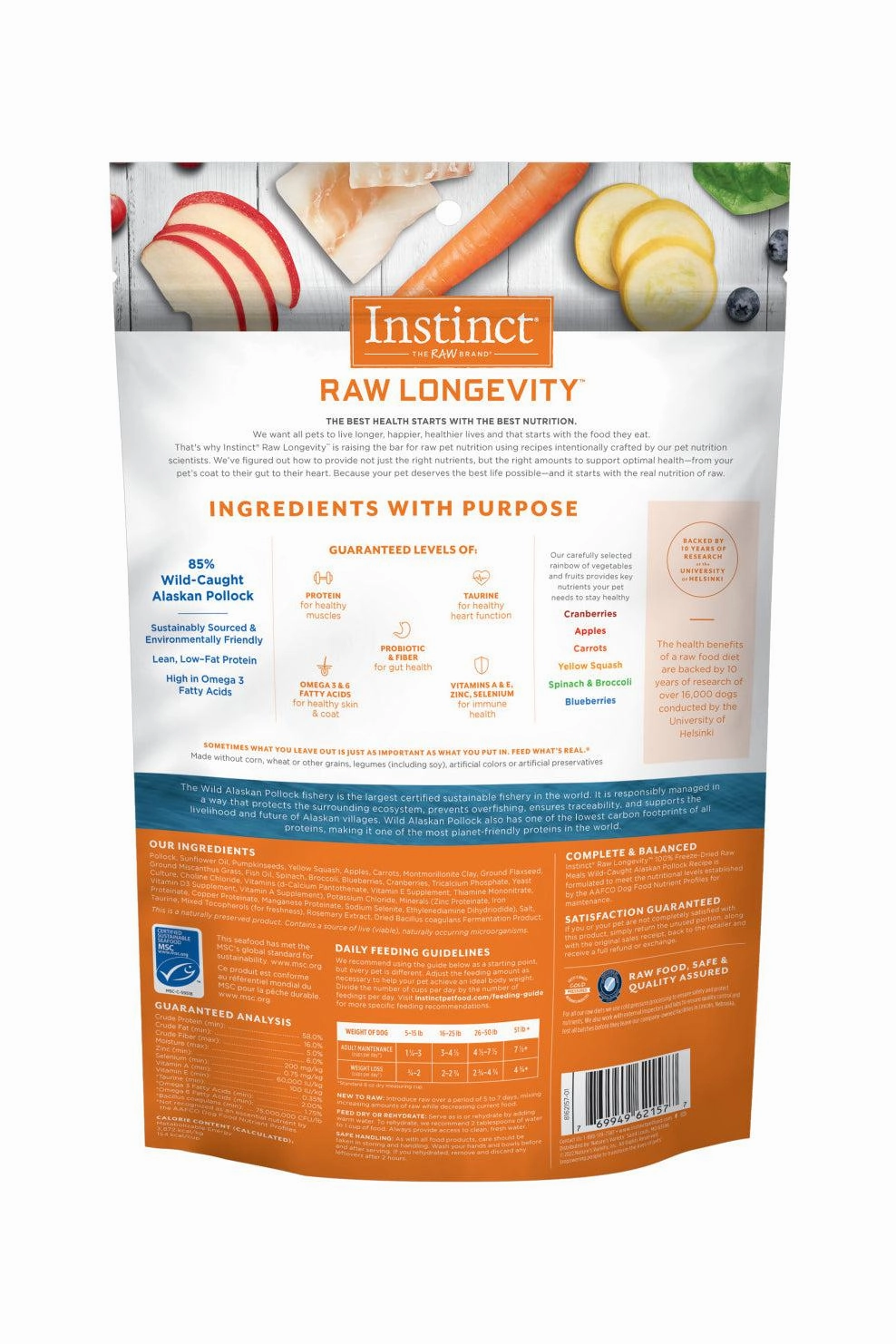 Instinct Longevity Pollock Bites Freeze-Dried Dog Food