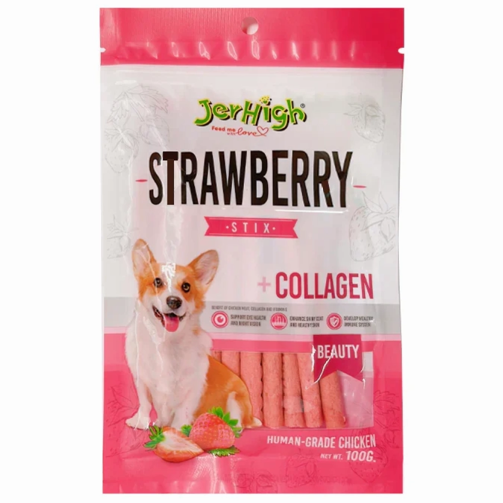 JerHigh Chicken Blueberry And  Chicken Strawberry Dog Treats Combo